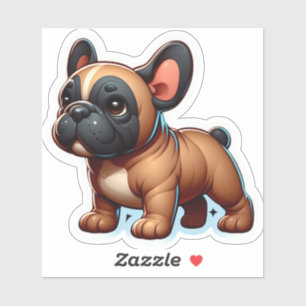 Chubby Brown French Bulldog Puppy Ganzkörper Aufkleber
