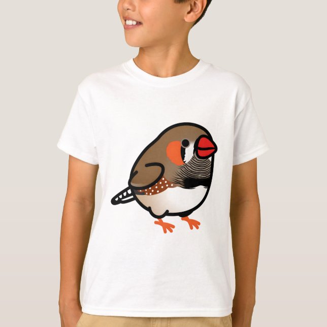 Chubby Brown Zebra Finch mit Orange Feet T-Shirt (Vorderseite)