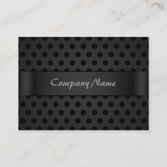Chubby Business Card Schwarzer Polka Dot Visitenkarte (Vorderseite)