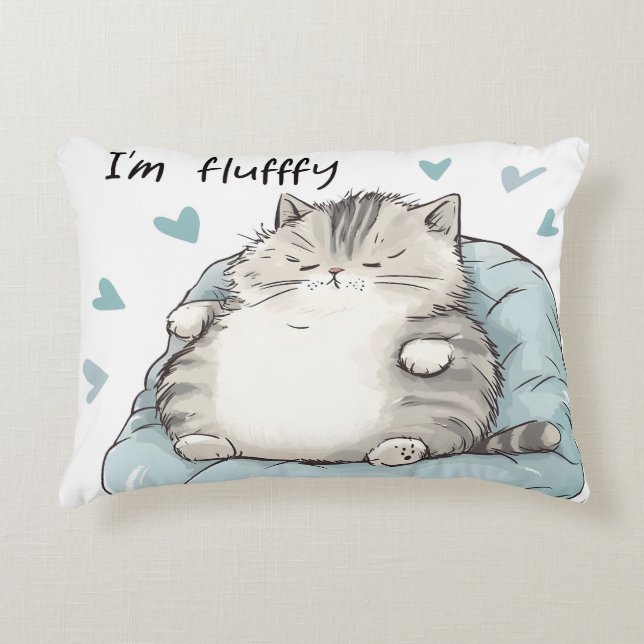 Chubby Cat Chill Vibes Dekokissen (Vorderseite)