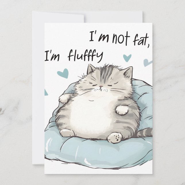 Chubby Cat Chill Vibes Feiertagskarte (Vorderseite)