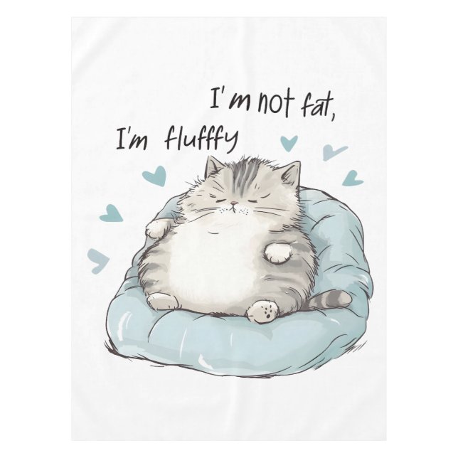 Chubby Cat Chill Vibes Tischdecke (Vorderseite)