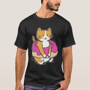 Chubby Cat Donut Süßes Konditorei Schwimmbad Sport T-Shirt