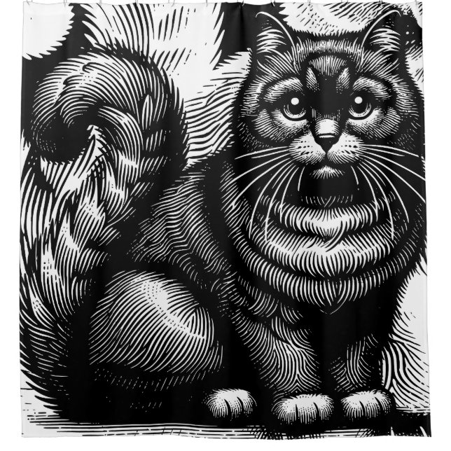 Chubby Cat Duschvorhang (Vorderseite)
