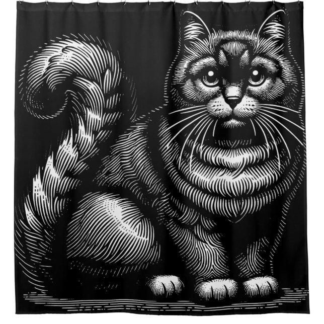 Chubby Cat Duschvorhang (Vorderseite)