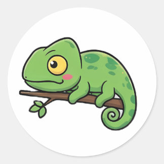 Chubby Chameleon Runder Aufkleber