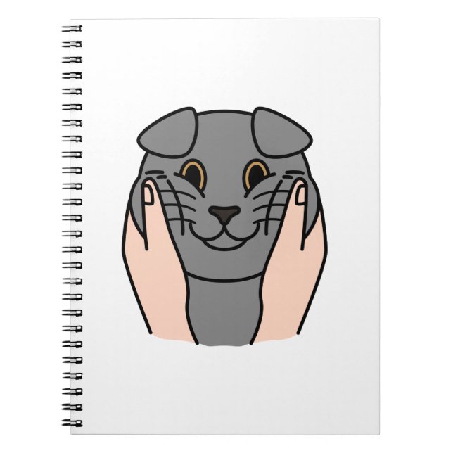 Chubby Cheeks Scottish Fold Cat Notizblock (Vorderseite)