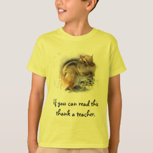 Chubby Chipmunk Reader T-Shirt
