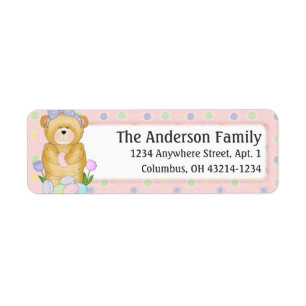 Chubby Cubby Easter Teddy Bear d1 Adressenlabel