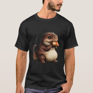 Chubby Dino Pizza Lover Adorable Fat Dinosaurier E T-Shirt