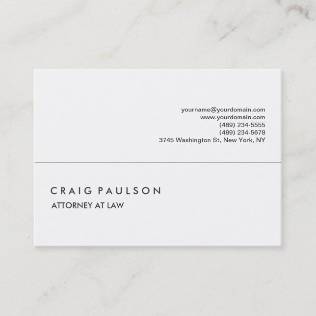 Chubby Elegante White Beruflich Business Card Visitenkarte (Vorderseite)