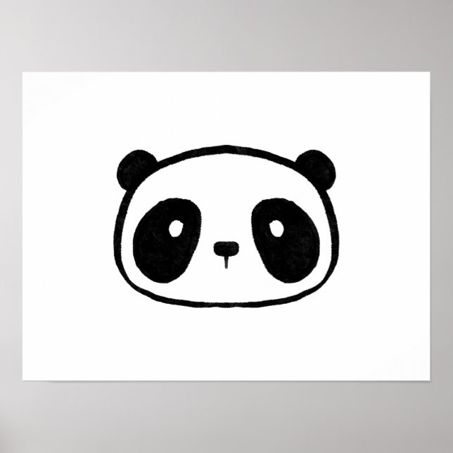 Chubby Giant Panda Cartoon Face Poster (Vorne)