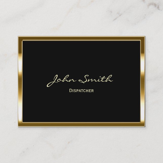 Chubby Gold Border Dispatcher Business Card Visitenkarte (Vorderseite)