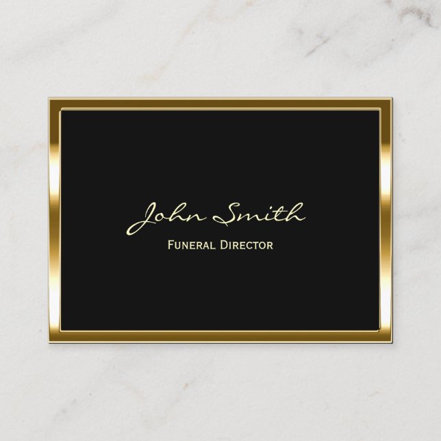 Chubby Gold Border Funerity Business Card Visitenkarte (Vorderseite)