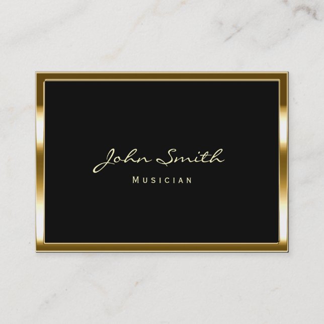 Chubby Gold Border Musician Business Card Visitenkarte (Vorderseite)