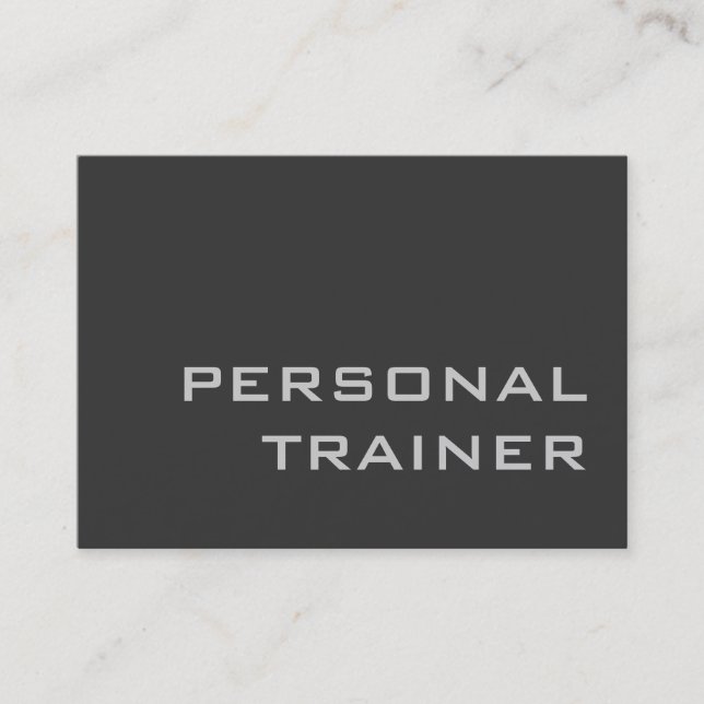 Chubby Grau Fitness Trainer Moderne Visitenkarte (Vorderseite)