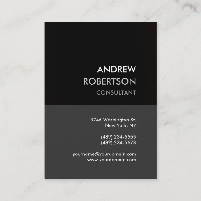 Chubby Gray Black Manager Business Card Visitenkarte (Vorderseite)