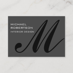 Chubby Gray Black Monogram Stilvolle Visitenkarte