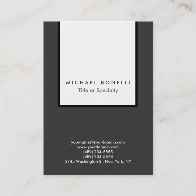 Chubby Gray White Strip Clean Business Card Visitenkarte (Vorderseite)