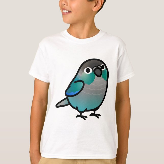 Chubby Green Cheek Conure Türkis T-Shirt (Vorderseite)