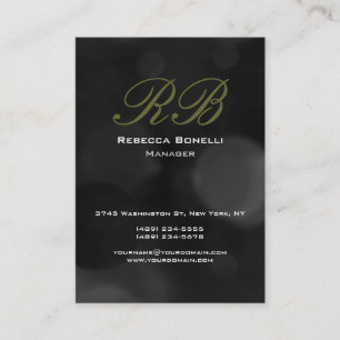 Chubby Grey Black Monogram Manager Business Card Visitenkarte
