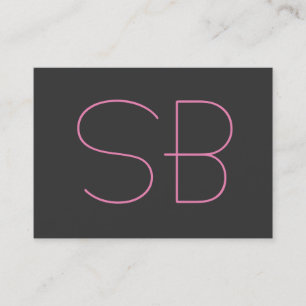Chubby Grey Moderne Monogramme Carte de visite