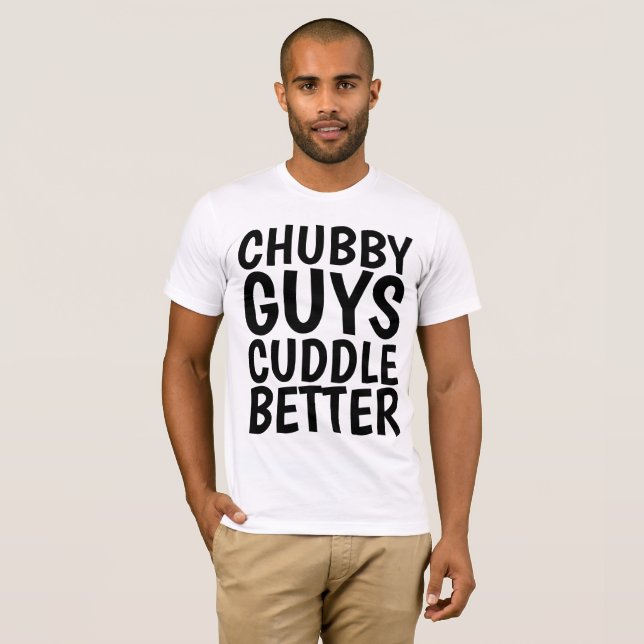 CHUBBY GUYS CUDDLE METTER Funny T-shirts hommes (Devant entier)