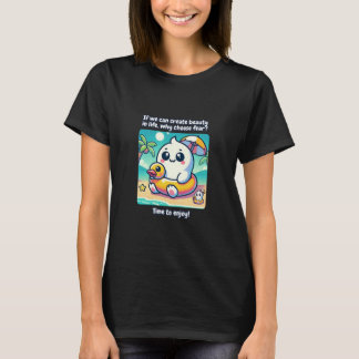 Chubby Kawaii Ghost mit Duck Floatie T-Shirt