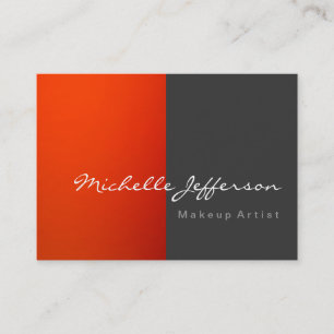 Chubby Makeup Artist Gray Orange Business Card Visitenkarte