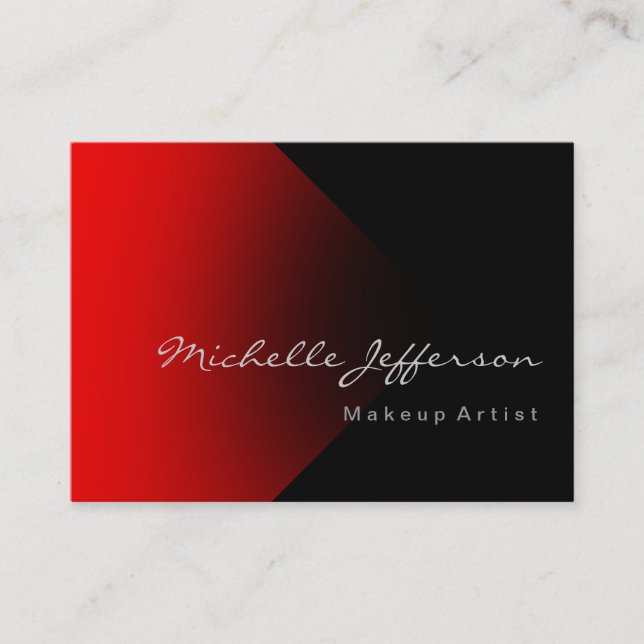 Chubby Makeup Artist Red Black Business Card Visitenkarte (Vorderseite)