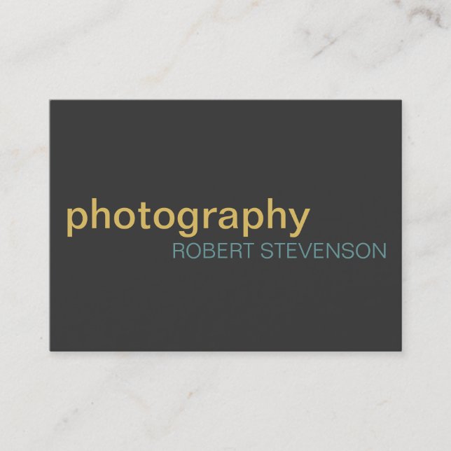 Chubby Modern Fotografy Gray Business Card Visitenkarte (Vorderseite)