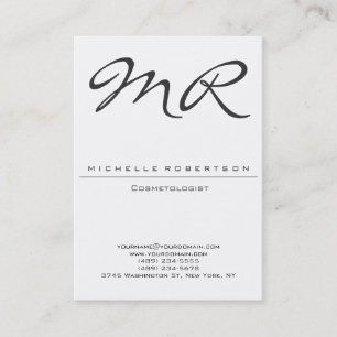 Chubby Modern Monogram Cosmetologe Business Card Visitenkarte