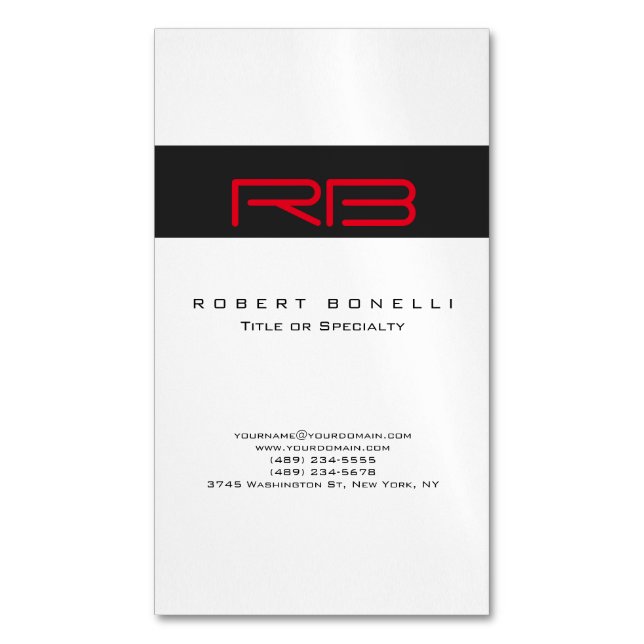 Chubby Monogramme blanc gris foncé Carte de visite (devant Vertical)