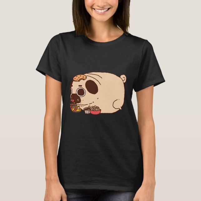 Chubby Mops isst klassischen T - Shirt 886 (Vorderseite)