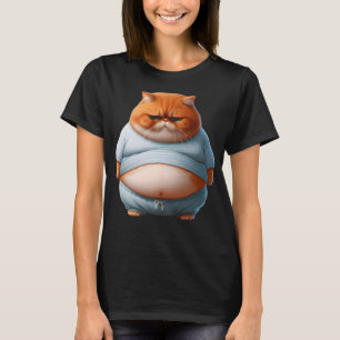 Chubby Orange Cat Funny Fat Niedliche Katze Grumpy T-Shirt
