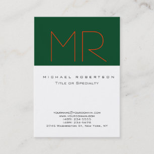 Chubby Orange Green White Clean Business Card Visitenkarte