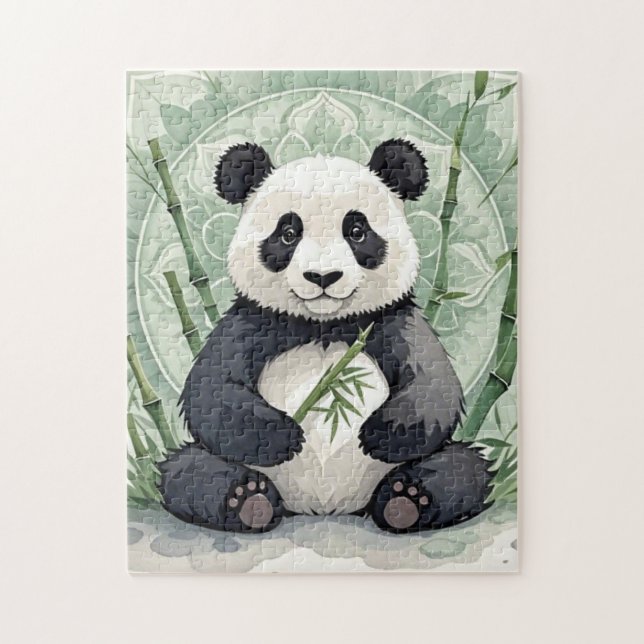 Chubby-Panda in einer Lotus-Pose (Vertikal)