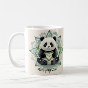 Chubby Panda sitzend in Lotus Pose Zen Kaffeetasse