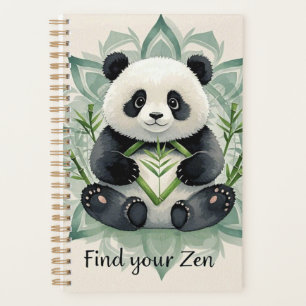 Chubby Panda sitzend in Lotus Pose Zen Planer