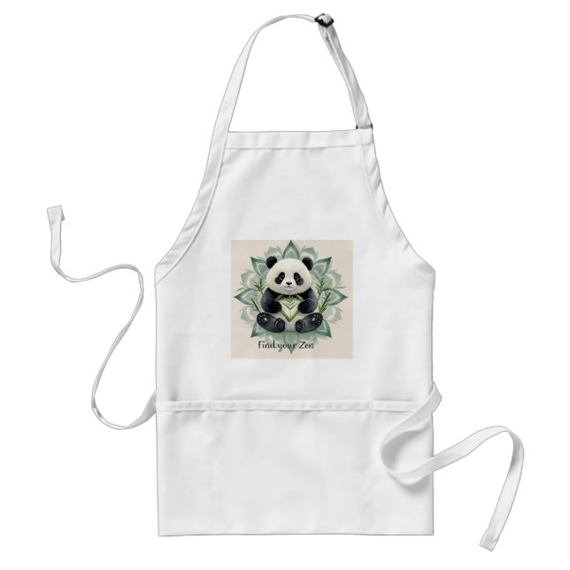 Chubby Panda sitzend in Lotus Pose Zen Schürze (Vorne)