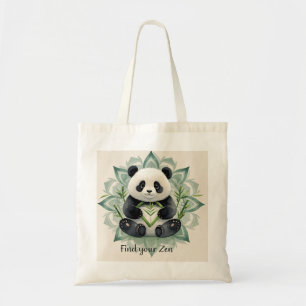 Chubby Panda sitzend in Lotus Pose Zen Tragetasche