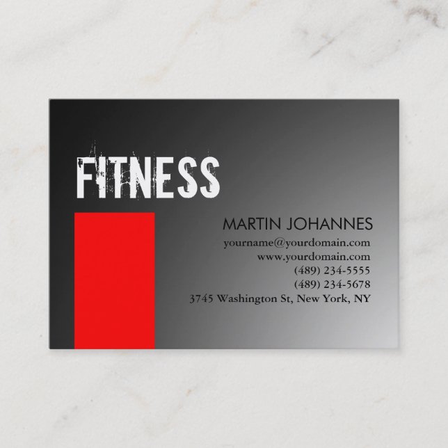 Chubby Personal Trainer Red Grey Carte de visite (Devant)