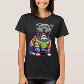 Chubby Pitbull Dog Puppy Sweater Lover T-Shirt