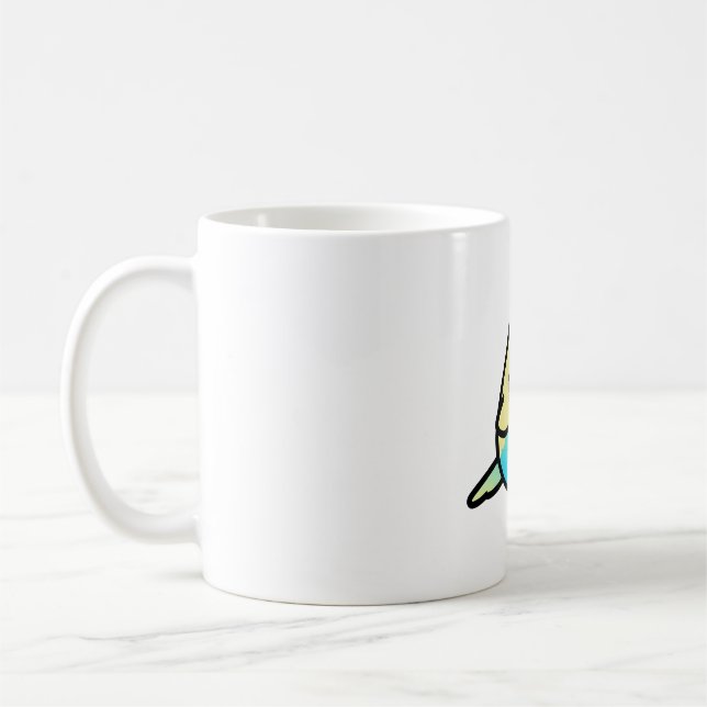 Chubby Rainbow Spangle Budgie - Männlich Kaffeetasse (Links)