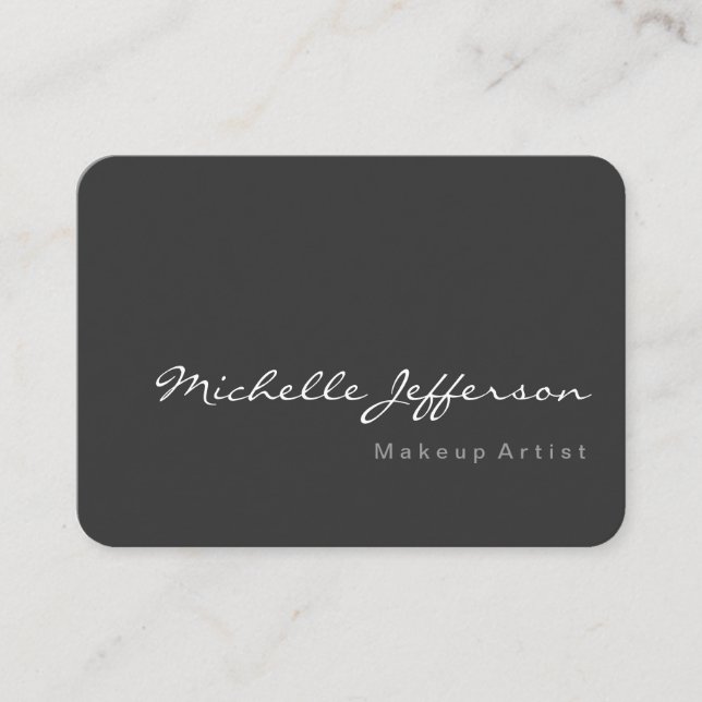 Chubby Rounded Corner Script Grau Business Card Visitenkarte (Vorderseite)