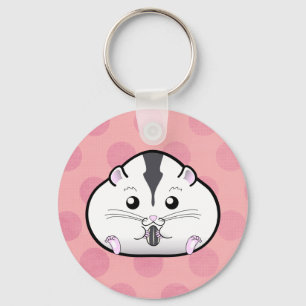 Chubby Semi White Russian Zwarf Hamster Schlüsselanhänger