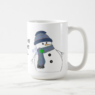 Chubby Snowman mit Sprichwort Kaffeetasse