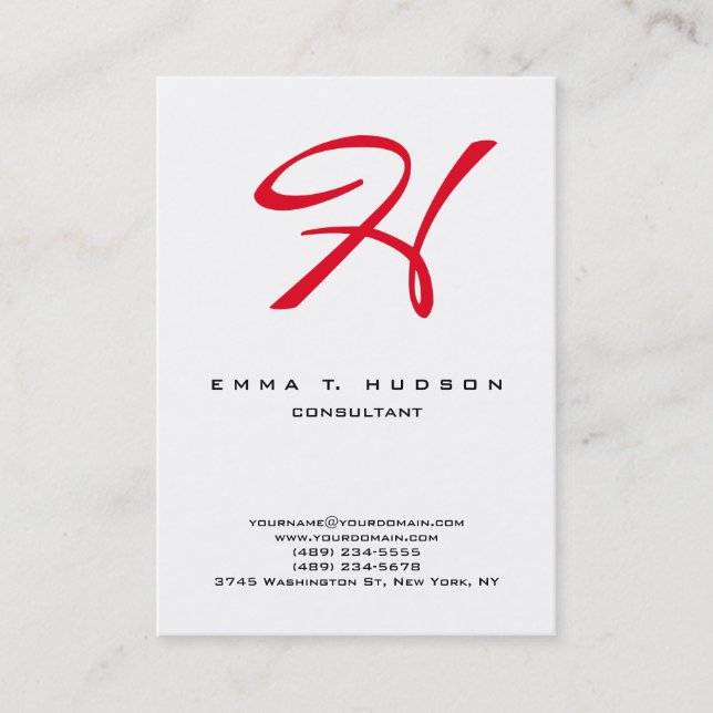 Chubby Stylish Beruflich Monogram Consultant Visitenkarte (Vorderseite)