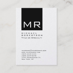 Chubby Stylish Black Monogram Business Card Visitenkarte
