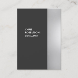 Chubby Stylish Gray Modern Vertical Business Card Visitenkarte